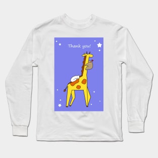 "Thank You" Giraffe Sloth and Cat Long Sleeve T-Shirt